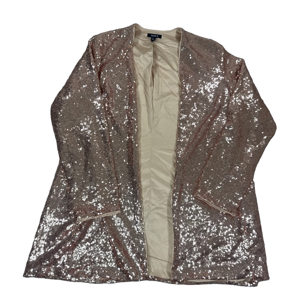 Torrid Women's Black Sequin Going Out Ruana Sparkle Wrap Cardigan NWT Sz 4